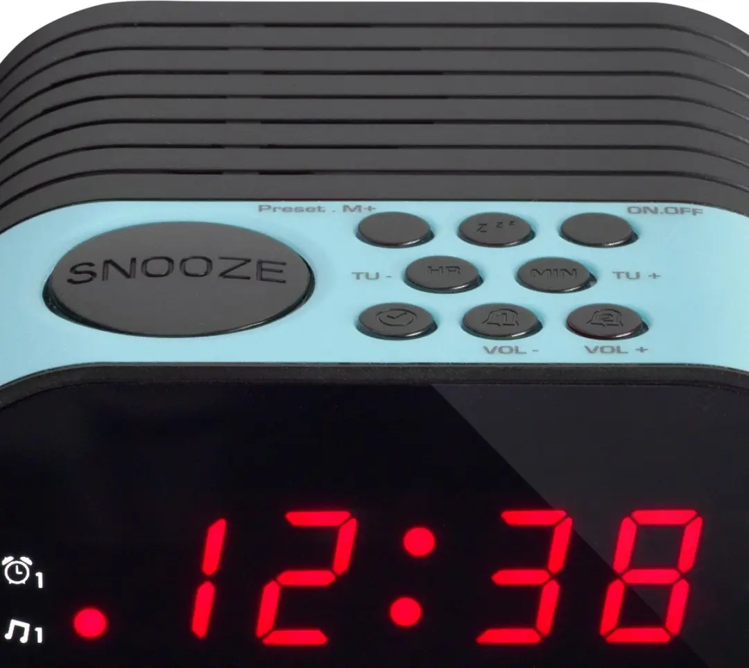 Lenco CR-07 Wekkerradio Blauw - Dubbel alarm