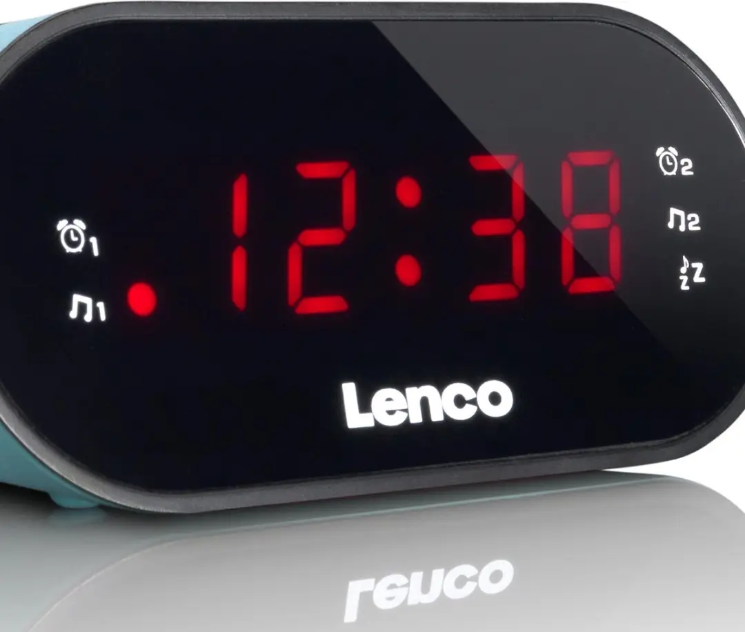 Lenco CR-07 Wekkerradio Blauw - Dubbel alarm - afbeelding 6 van 6
