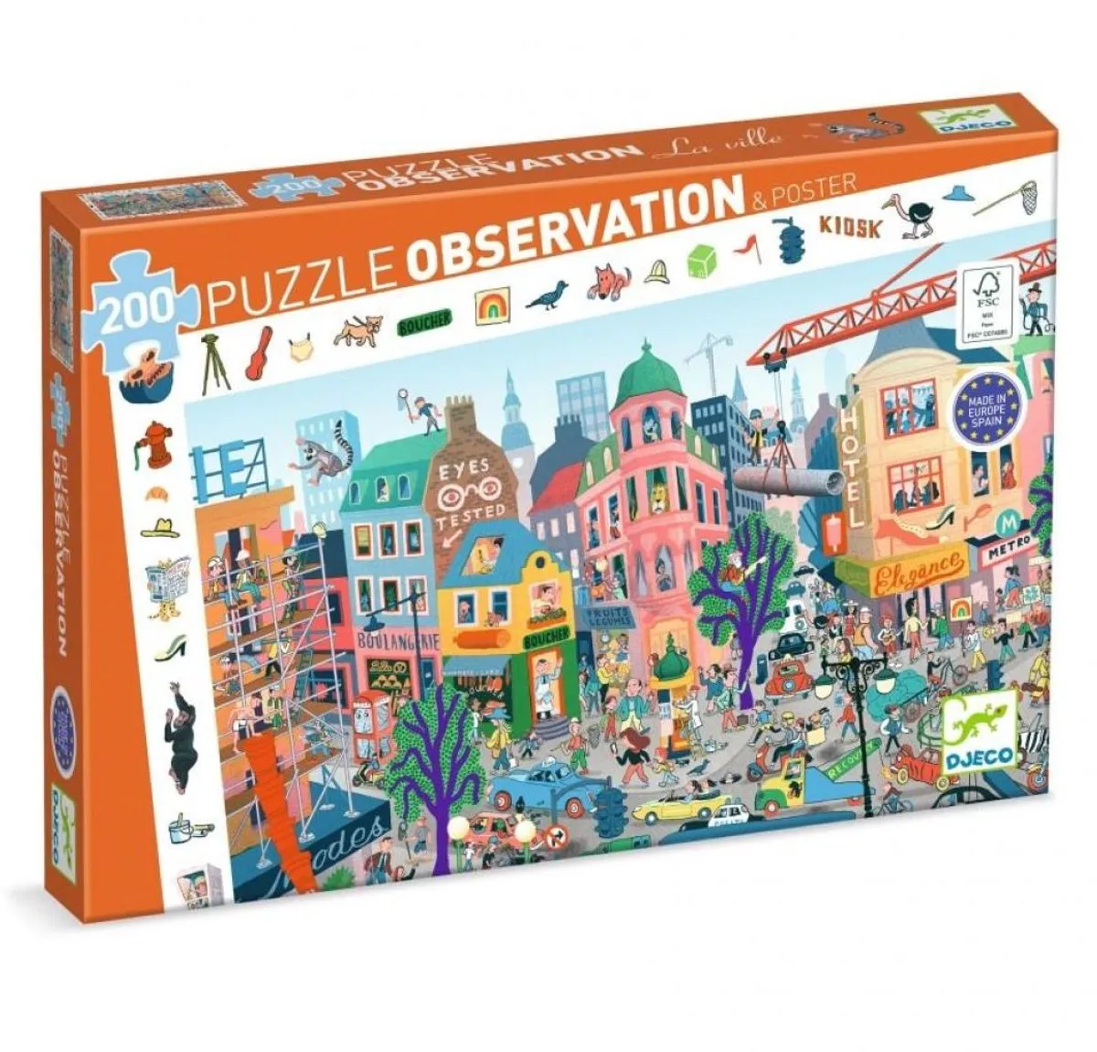 Djeco Puzzel DJ07515 Stad - 200 Stukjes Multicolor