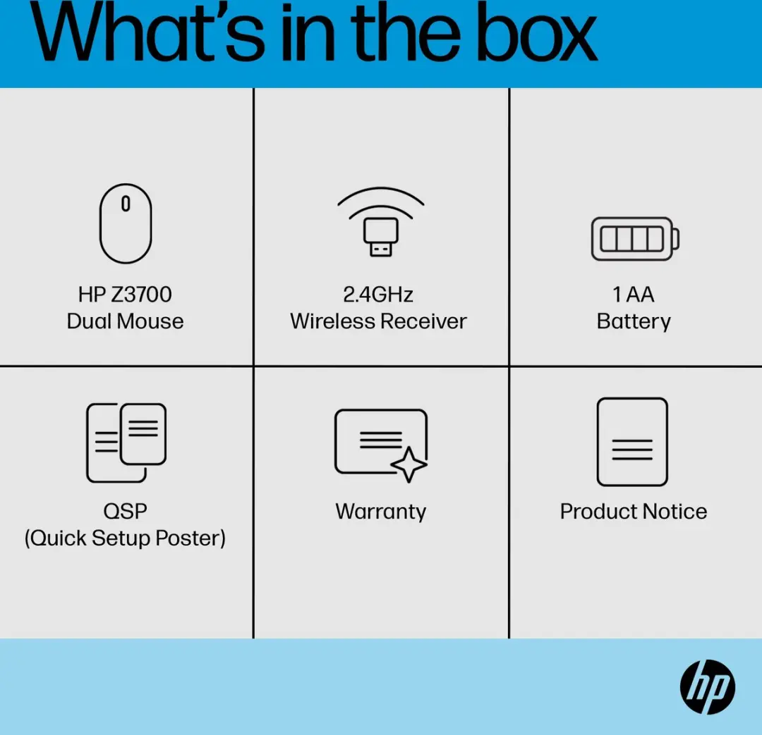 HP Z3700 Dual Black Muis - Zwart