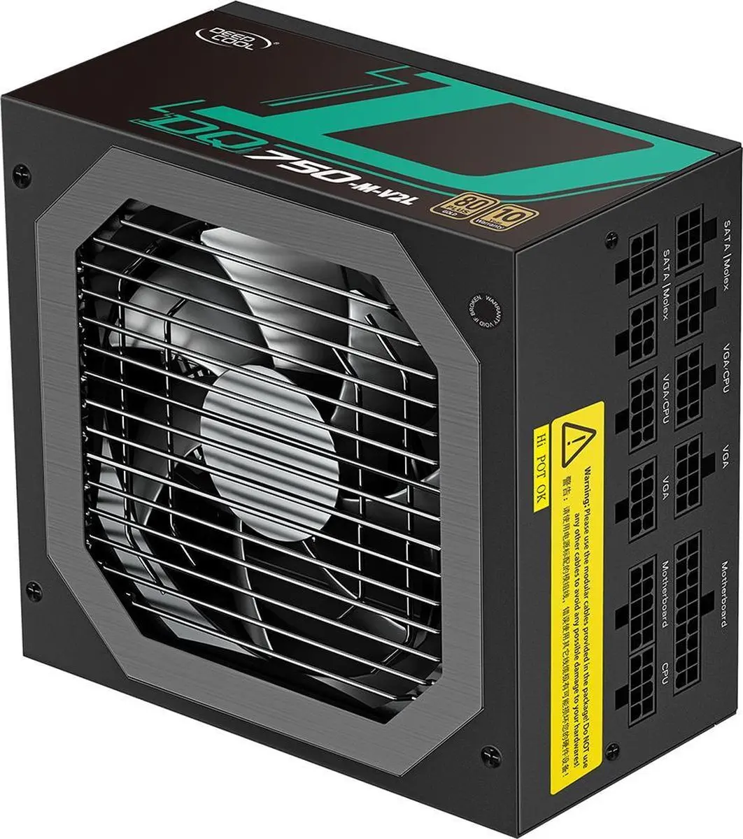 DeepCool DQ750-M-V2L Voeding 750W - 80+ Gold - Volledig Modulair - Zwart