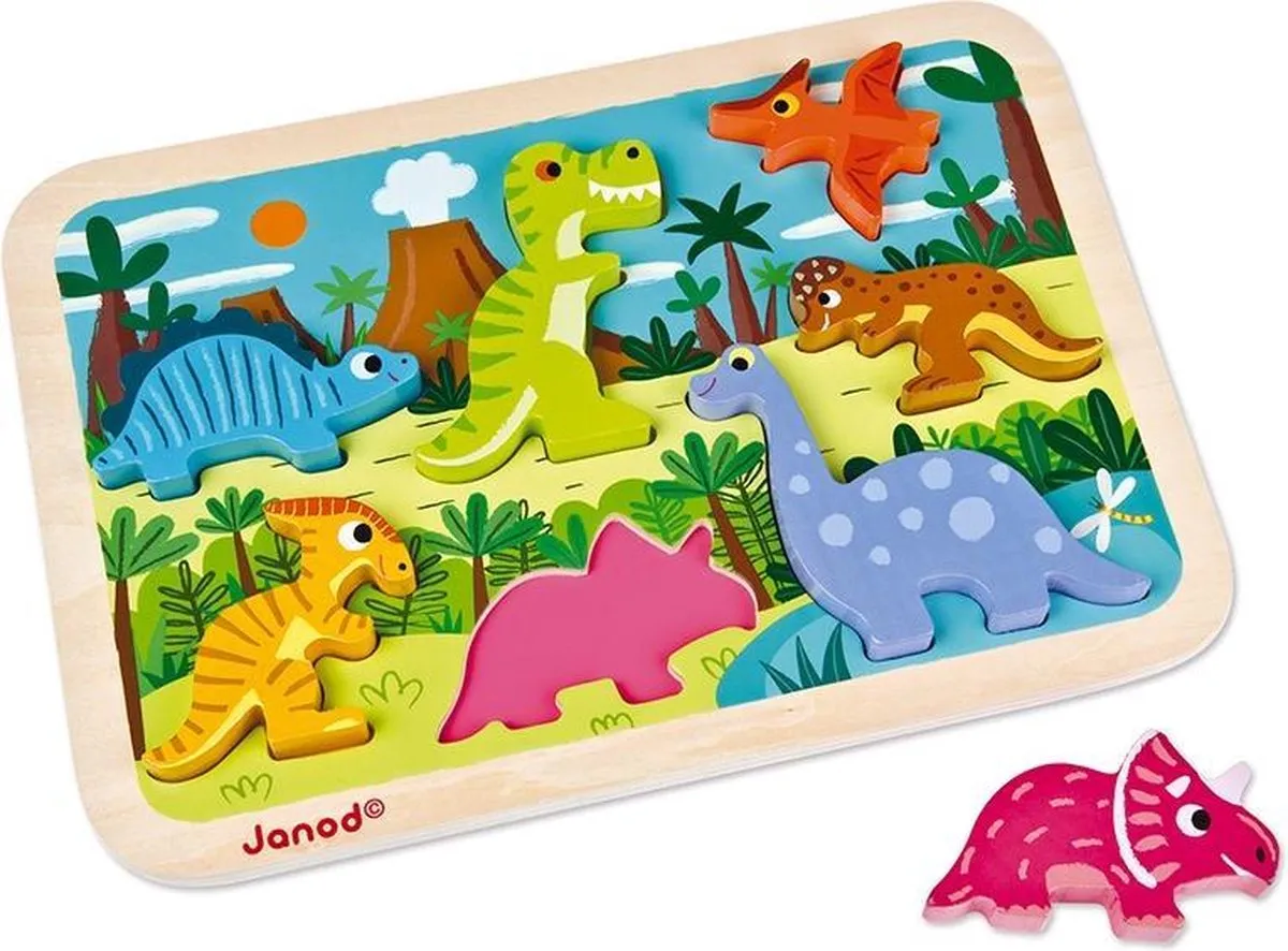 Janod Dinosaurus 3D Puzzel 7 Stuks