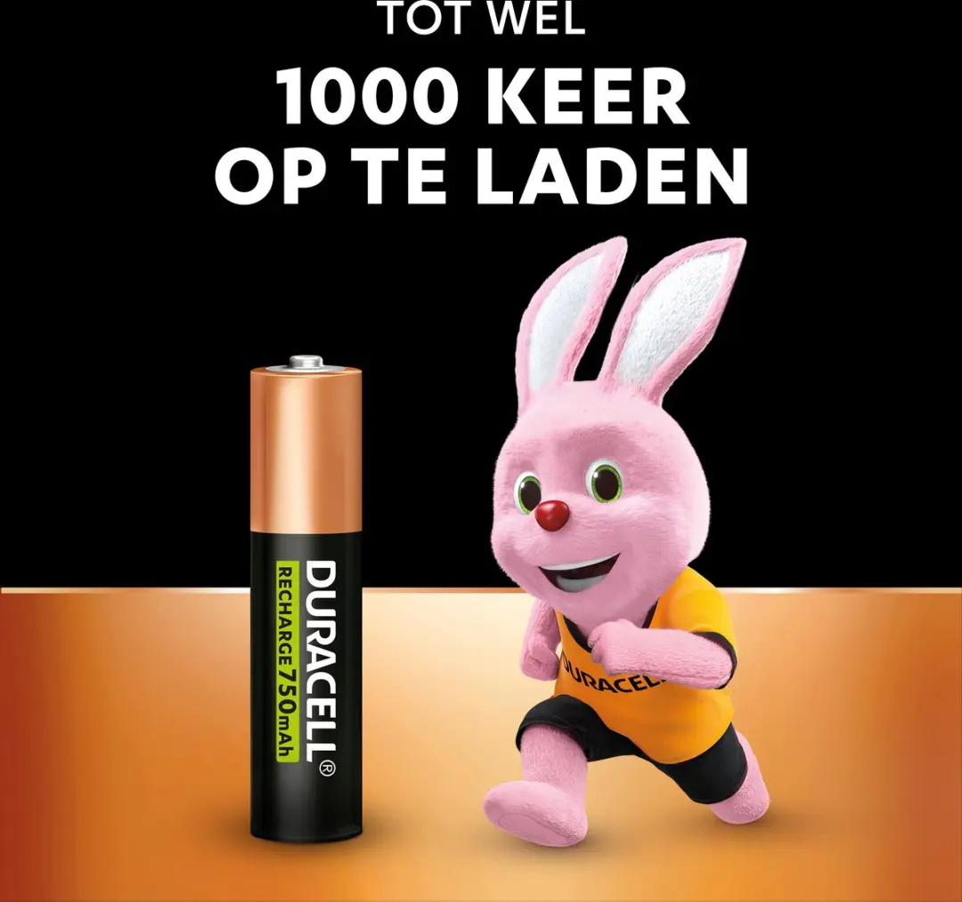 Duracell Oplaadbare AAA Batterijen 750mAh - 4 Stuks