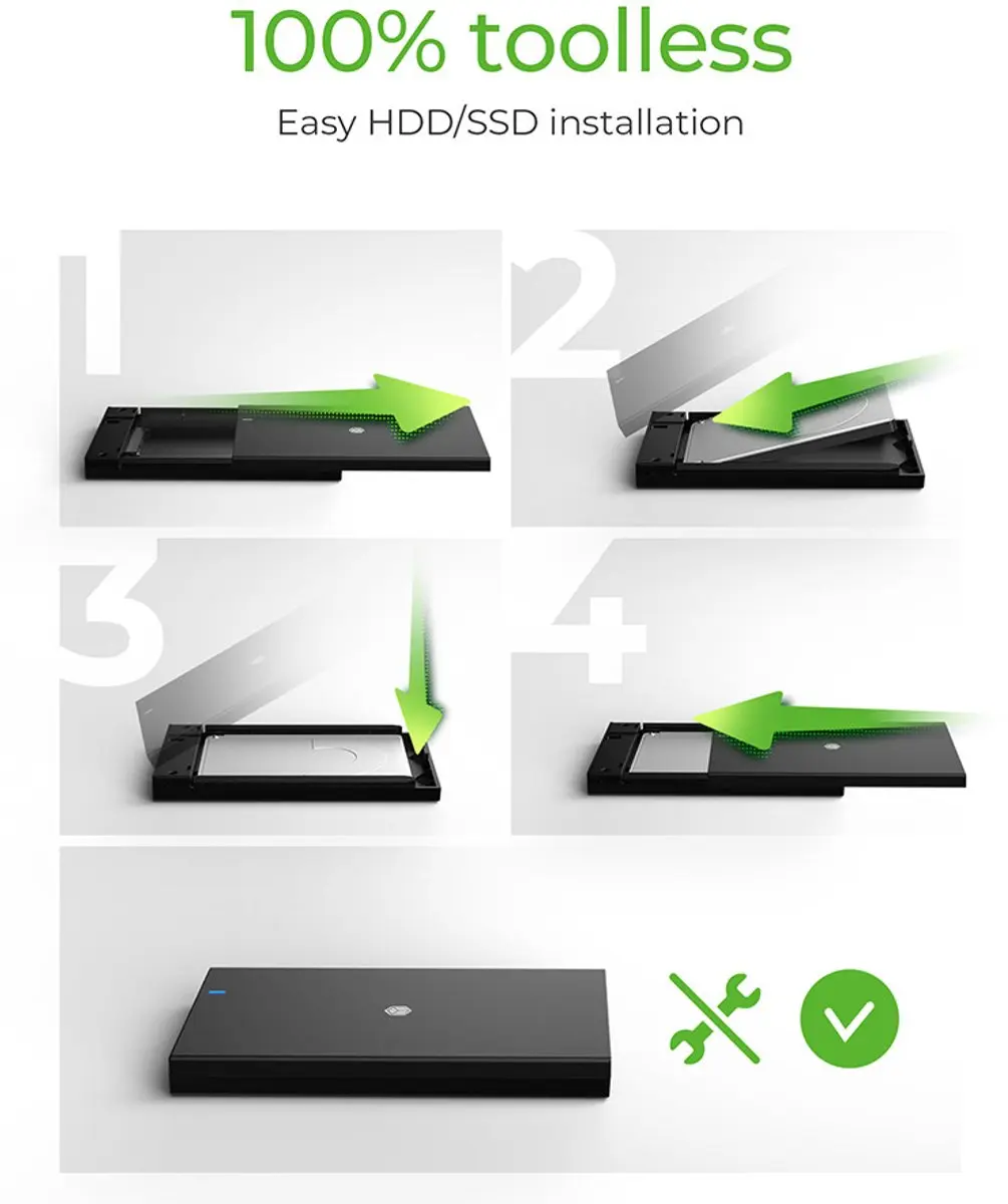 Icy Box IB-200T-C3 SSD-behuizing - Zwart
