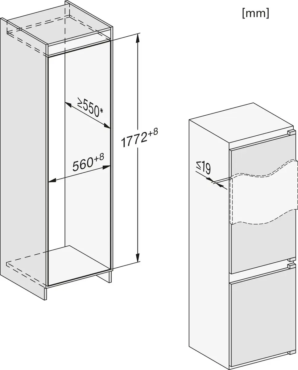 Miele KDN 7714 E Active Koel-vriescombinatie - 260L - Wit