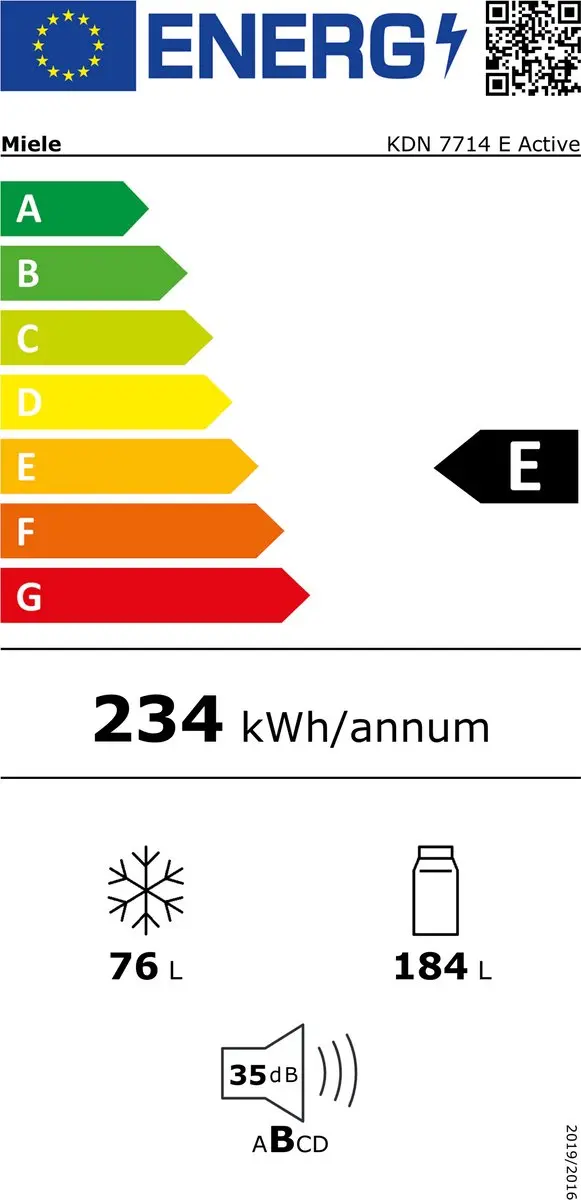 Miele KDN 7714 E Active Koel-vriescombinatie - 260L - Wit