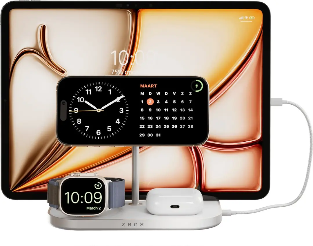 Zens ZEDC29W/00 Draadloos Oplaadstation 4-1 - 15W - Wit