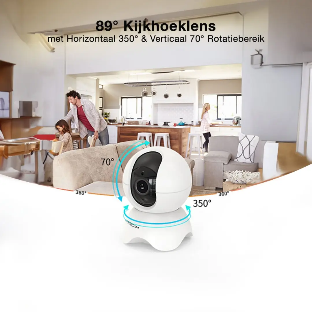 Foscam X5 Beveiligingscamera 5MP - Pan&Tilt - Persoonsdetectie - Wit