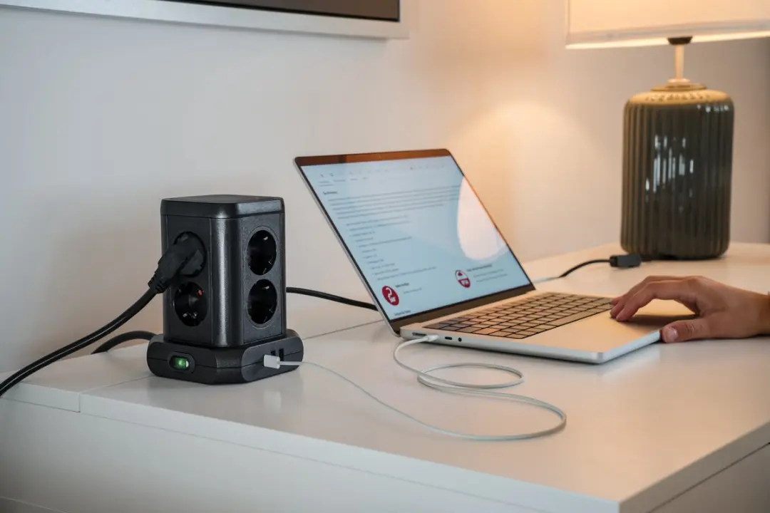 Brennenstuhl Socket Tower 8x USB 3x 20W - 2m - Zwart