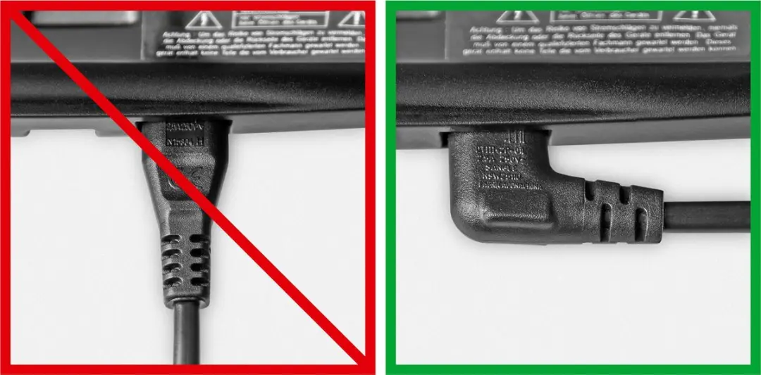 Stroomkabel Haaks Euro naar C7 2m - Zwart - afbeelding 4 van 6