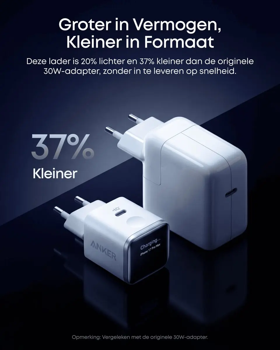 Anker Nano 45W USB-C Snellader A121DG21 - 45W - White