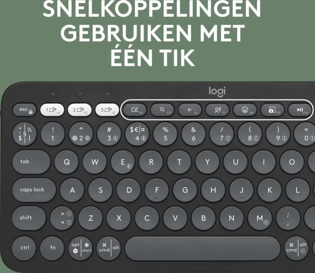 Logitech Pebble Keys 2 K380s Draadloos Toetsenbord - Azerty - Grafiet
