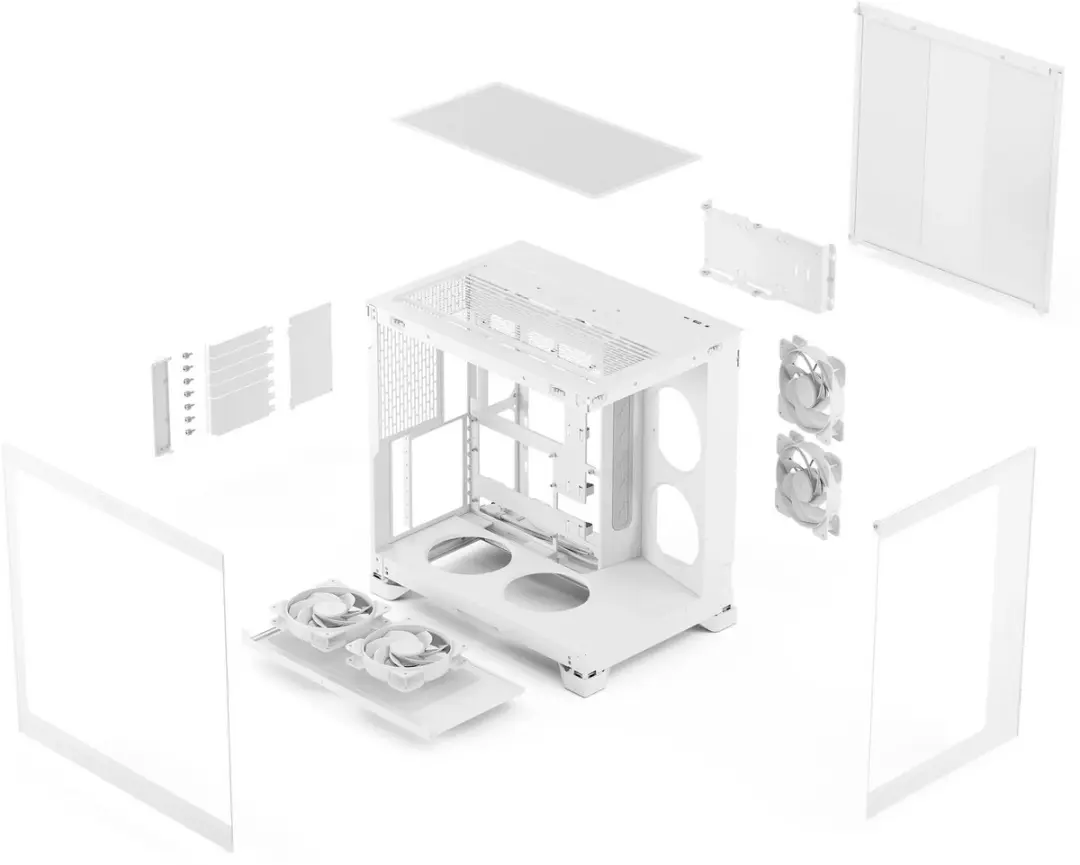 Fractal Design FD-C-POV2A-03 PC Behuizing - Wit - 2x Ventilator