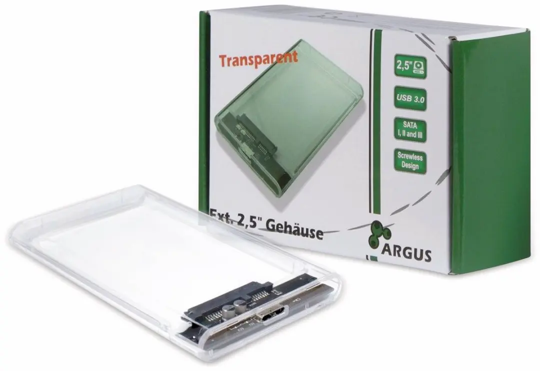 Inter-Tech GD-25000 HDD-behuizing Transparant 2.5