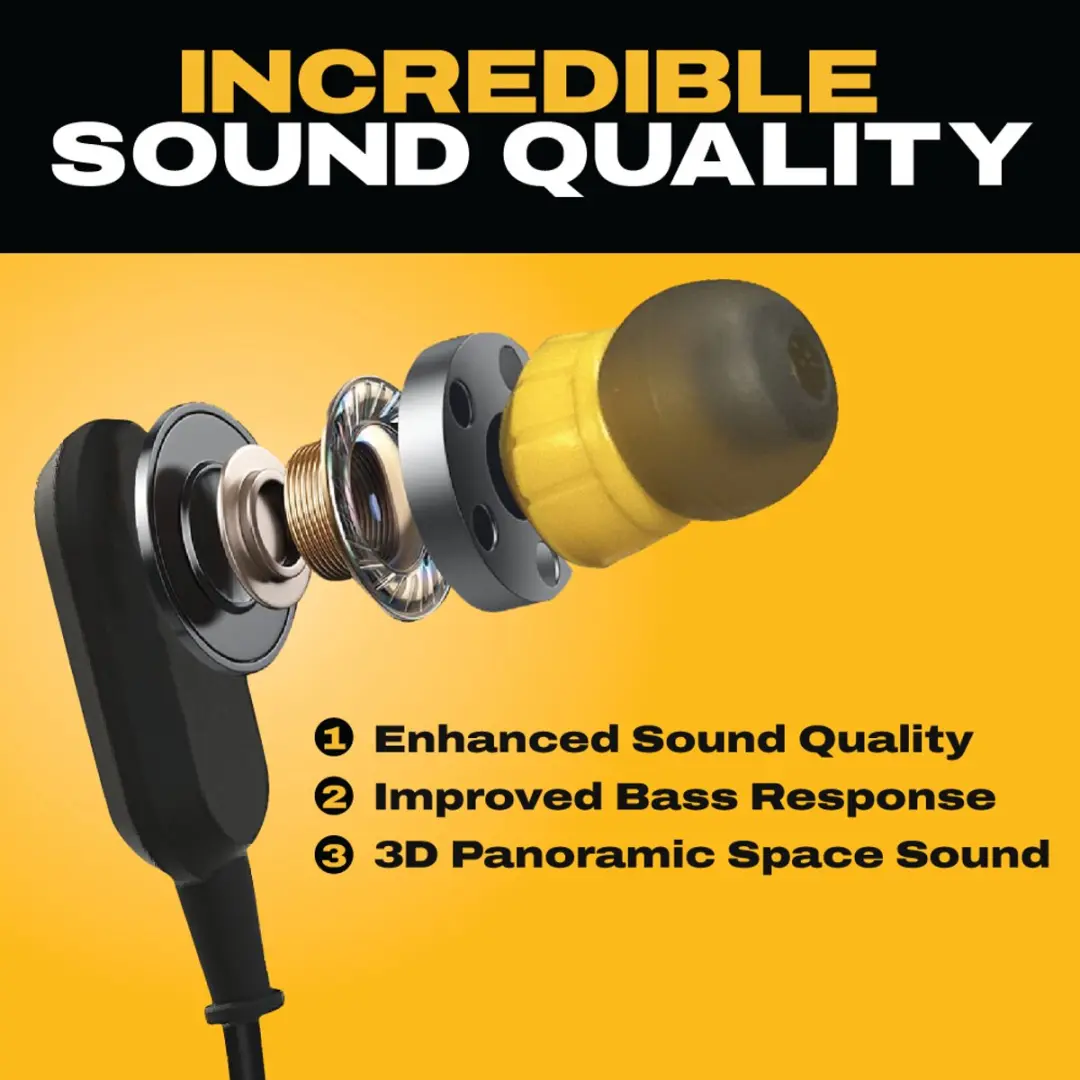 DeWalt DWG 1909935 Bluetooth Oordopjes - Zwart/Geel