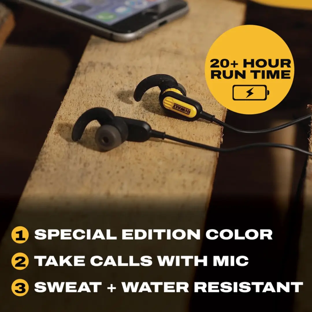 DeWalt DWG 1909935 Bluetooth Oordopjes - Zwart/Geel
