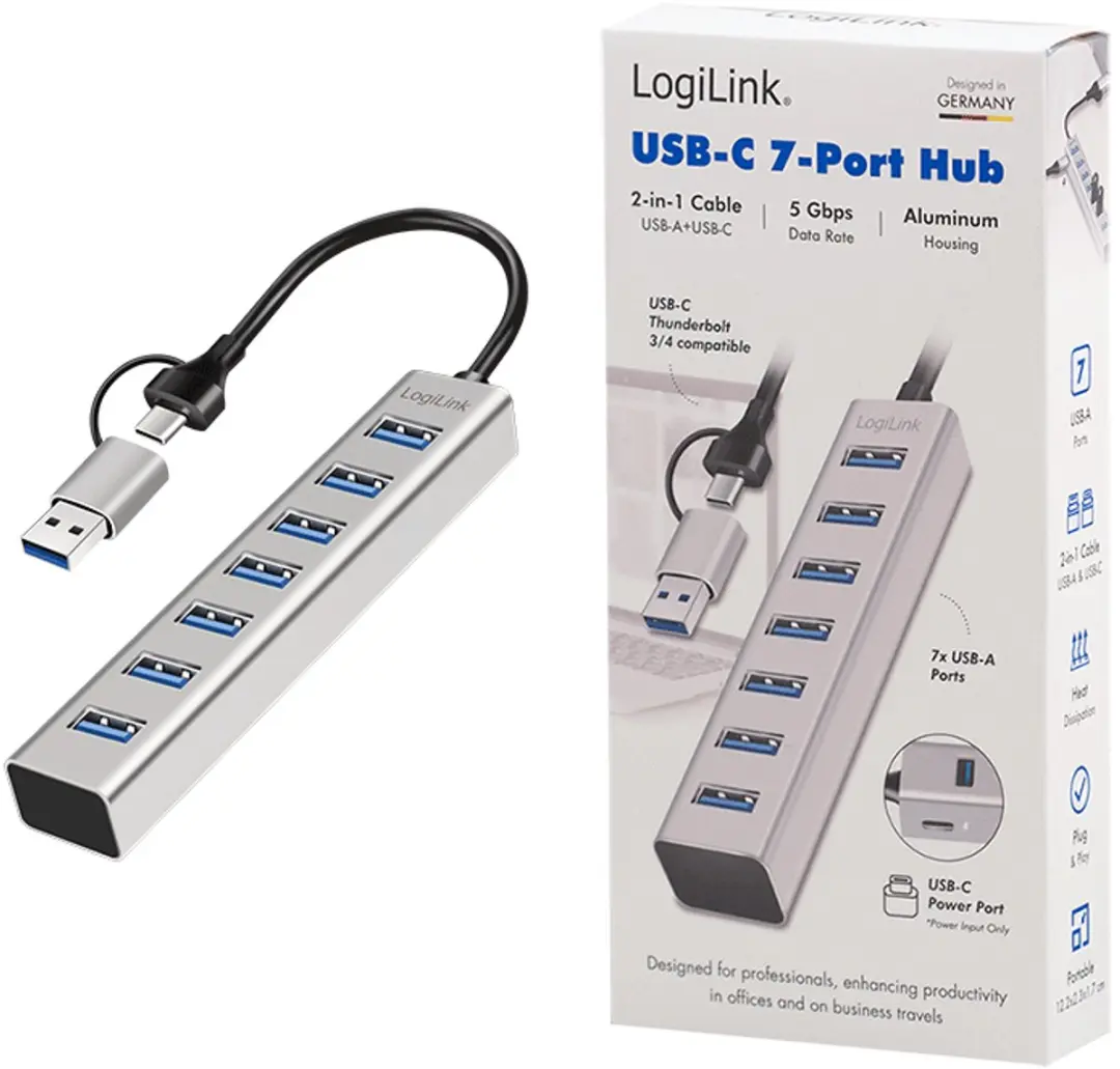 Logilink UA0441 USB-hub 7 Poorten USB 3.0