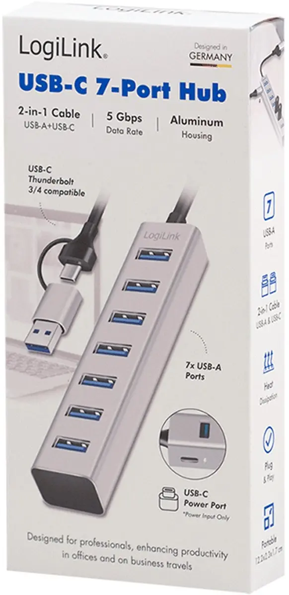 Logilink UA0441 USB-hub 7 Poorten USB 3.0