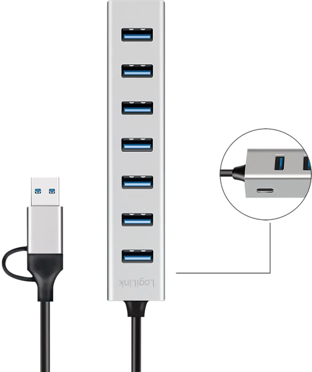 Logilink UA0441 USB-hub 7 Poorten USB 3.0