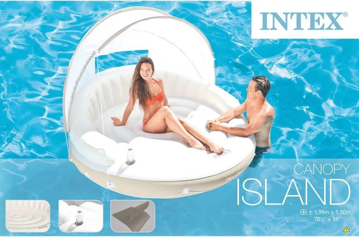 Intex Canopy Island Drijvend Loungebed 199x150cm Wit