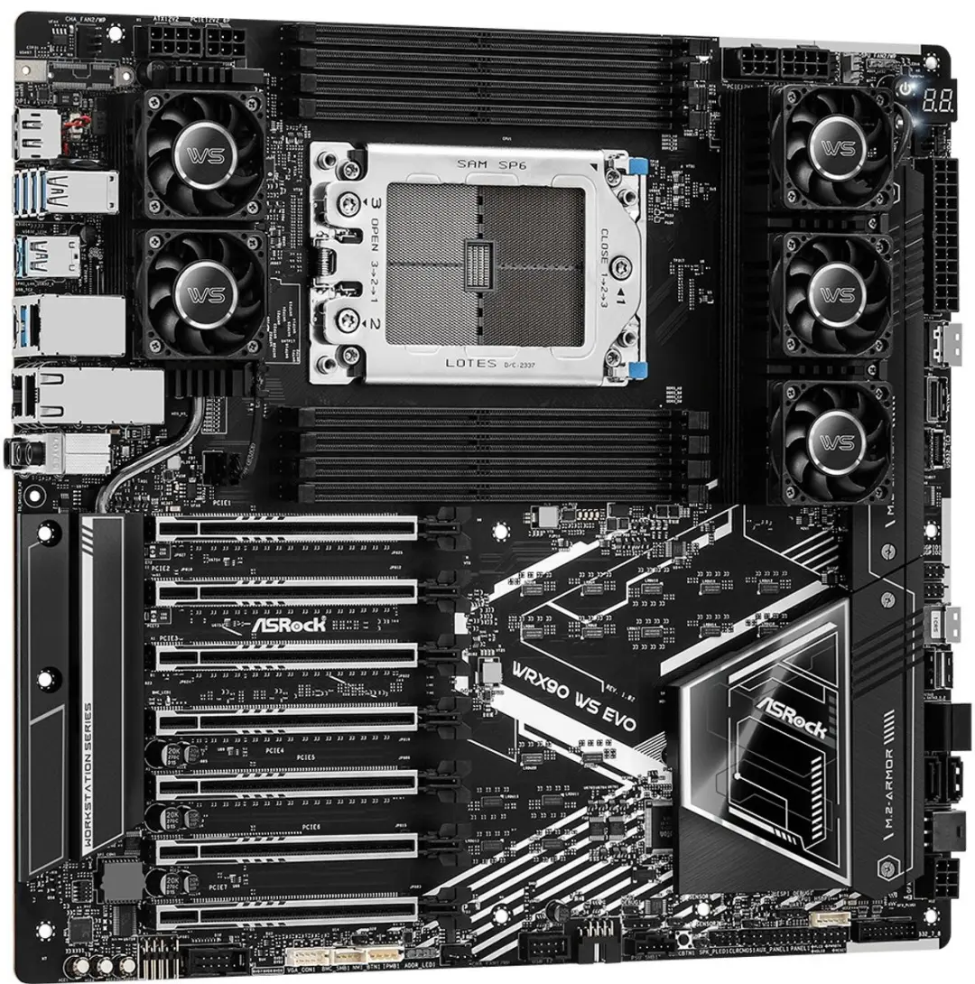 ASRock WRX90 WS EVO Moederbord - Zaandstorm met RGB