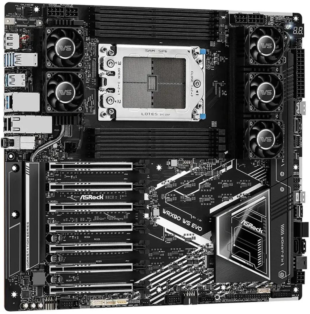 ASRock WRX90 WS EVO Moederbord - Zaandstorm met RGB
