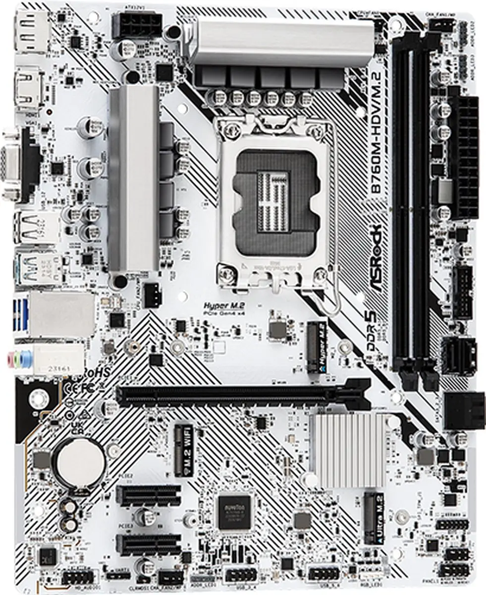 ASRock B760M-HDV/M.2 Moederbord - Intel 12e/13e Gen