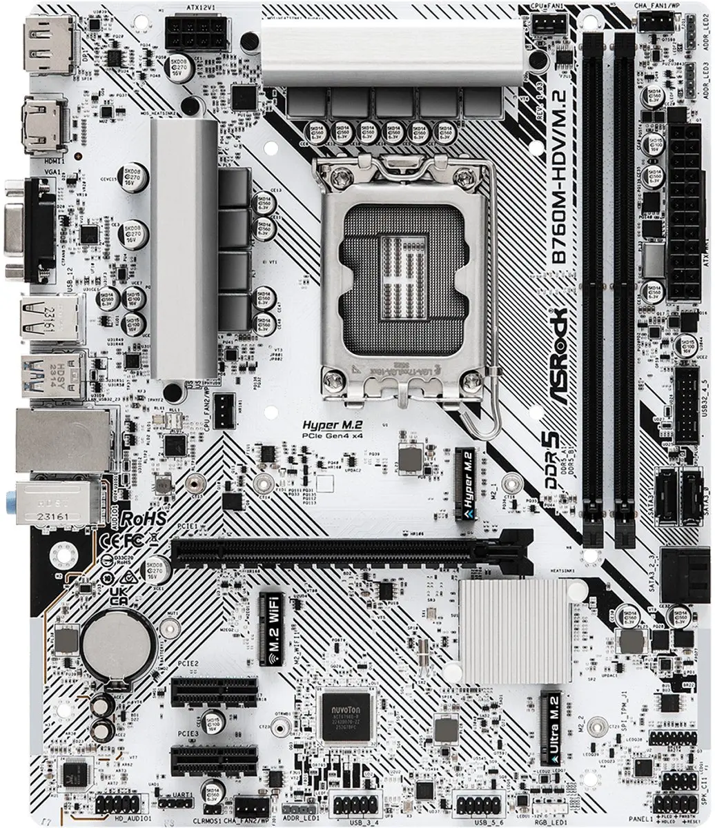 ASRock B760M-HDV/M.2 Moederbord - Intel 12e/13e Gen - afbeelding 6 van 6