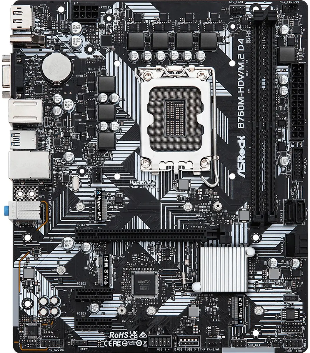 ASRock B760M-HDV/M.2 D4 Moederbord - Socket LGA 1700