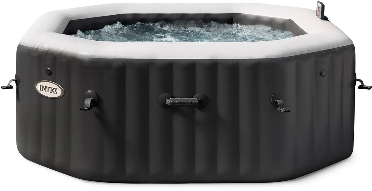 Intex PureSpa Onyx Black Jet & Bubble Deluxe 4 persoons 201x201cm