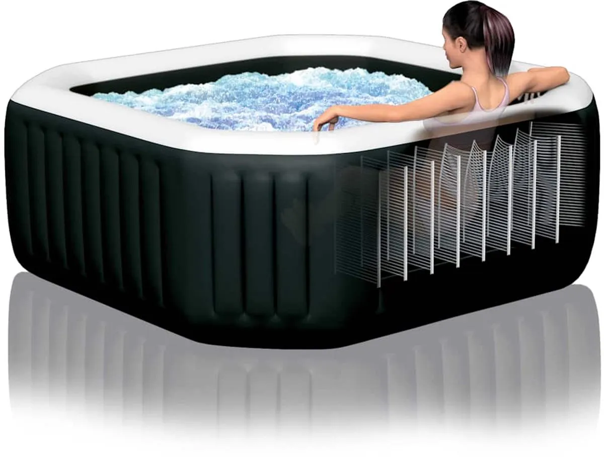Intex PureSpa Onyx Black Jet & Bubble Deluxe 4 persoons 201x201cm