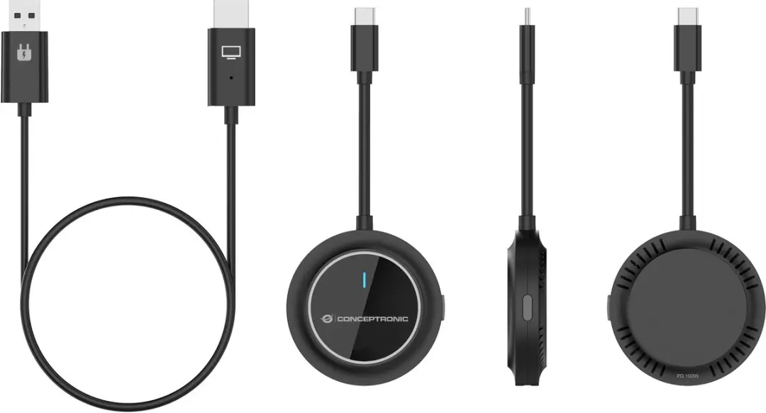 Conceptronic ATHERIC01B Draadloze USB-C naar HDMI Adapter 1080P - Zwart - afbeelding 6 van 6