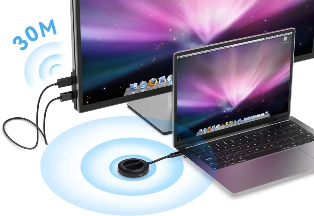 Conceptronic ATHERIC01B Draadloze USB-C naar HDMI Adapter 1080P - Zwart - afbeelding 2 van 6