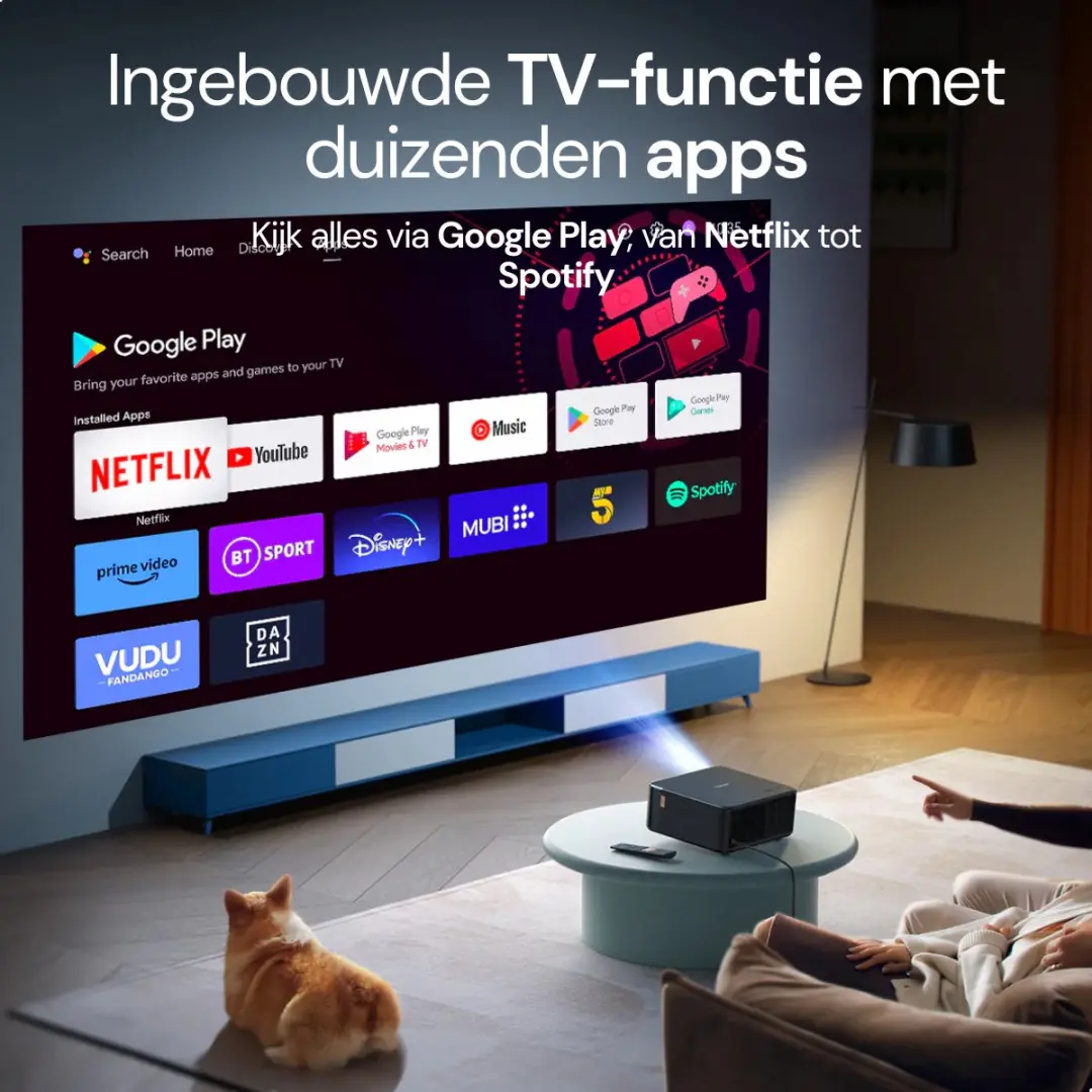 Yaber K2S Projector - 800 ANSI Lumen Full HD - Android TV - Zwart
