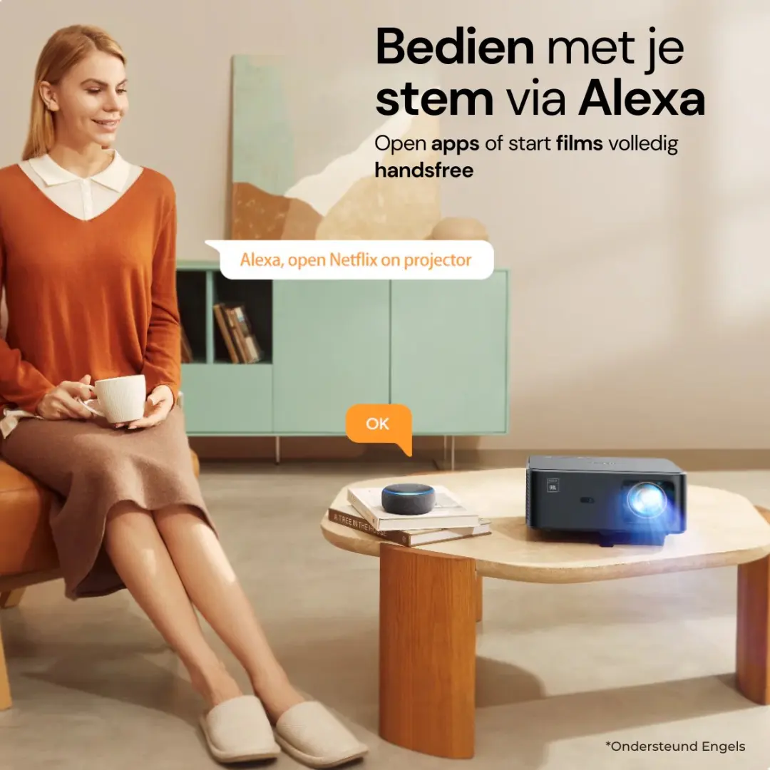 Yaber K2S Projector - 800 ANSI Lumen Full HD - Android TV - Zwart