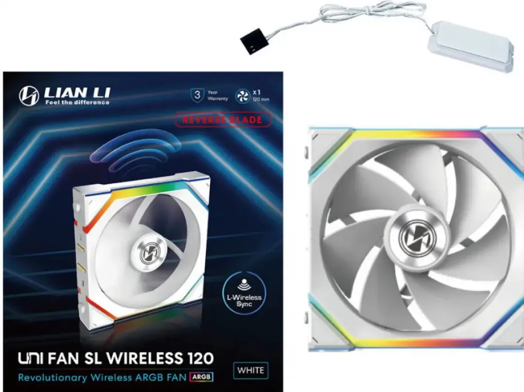 Lian Li UNI FAN SL Wireless Reverse Blade 120mm - Wit