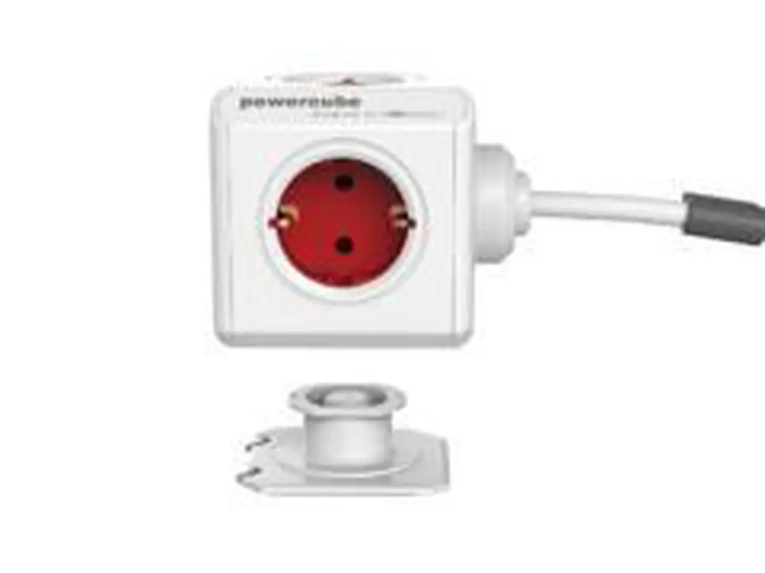 PowerCube Extended Schuko - 5 Stopcontacten - 3500W - Rood