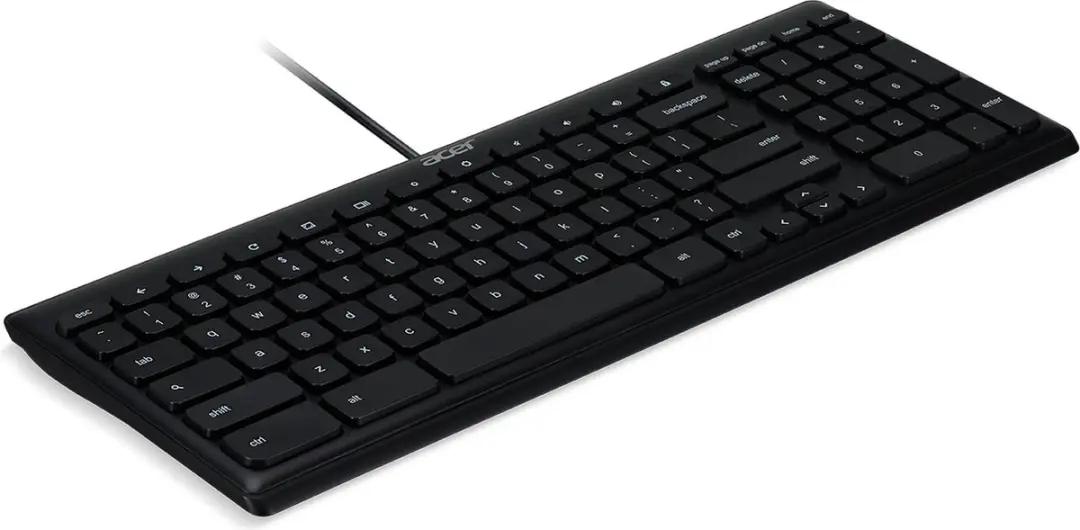Acer AKB910 Chrome USB Toetsenbord US International - Zwart