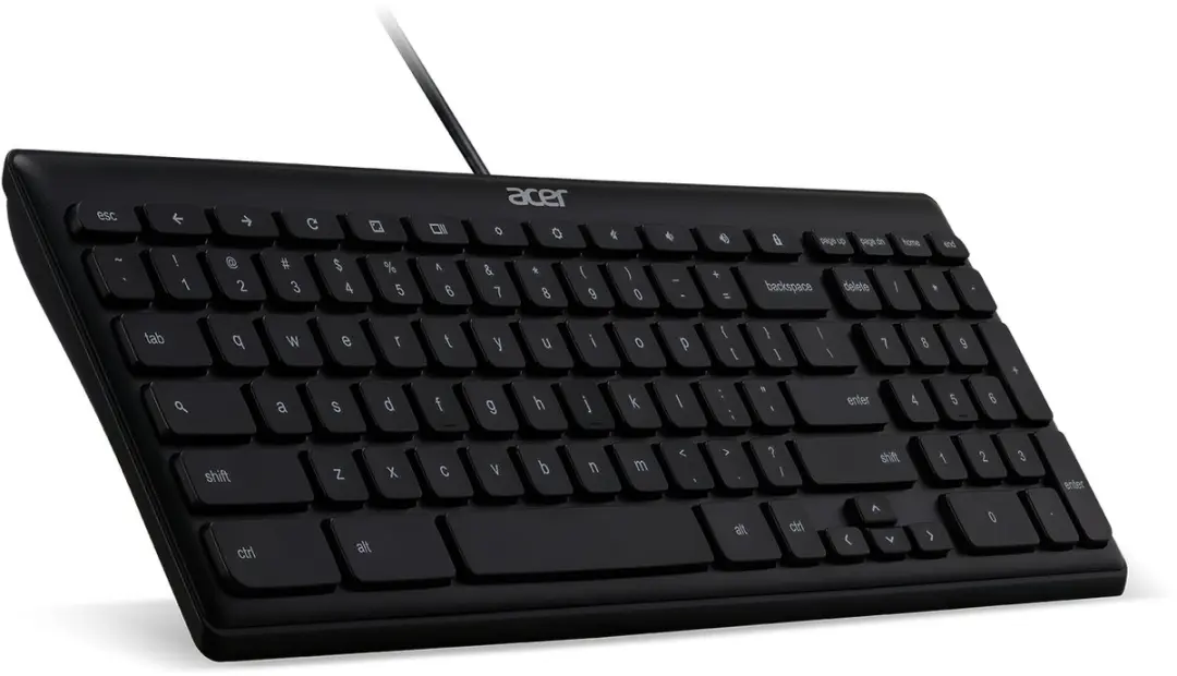 Acer AKB910 Chrome USB Toetsenbord US International - Zwart