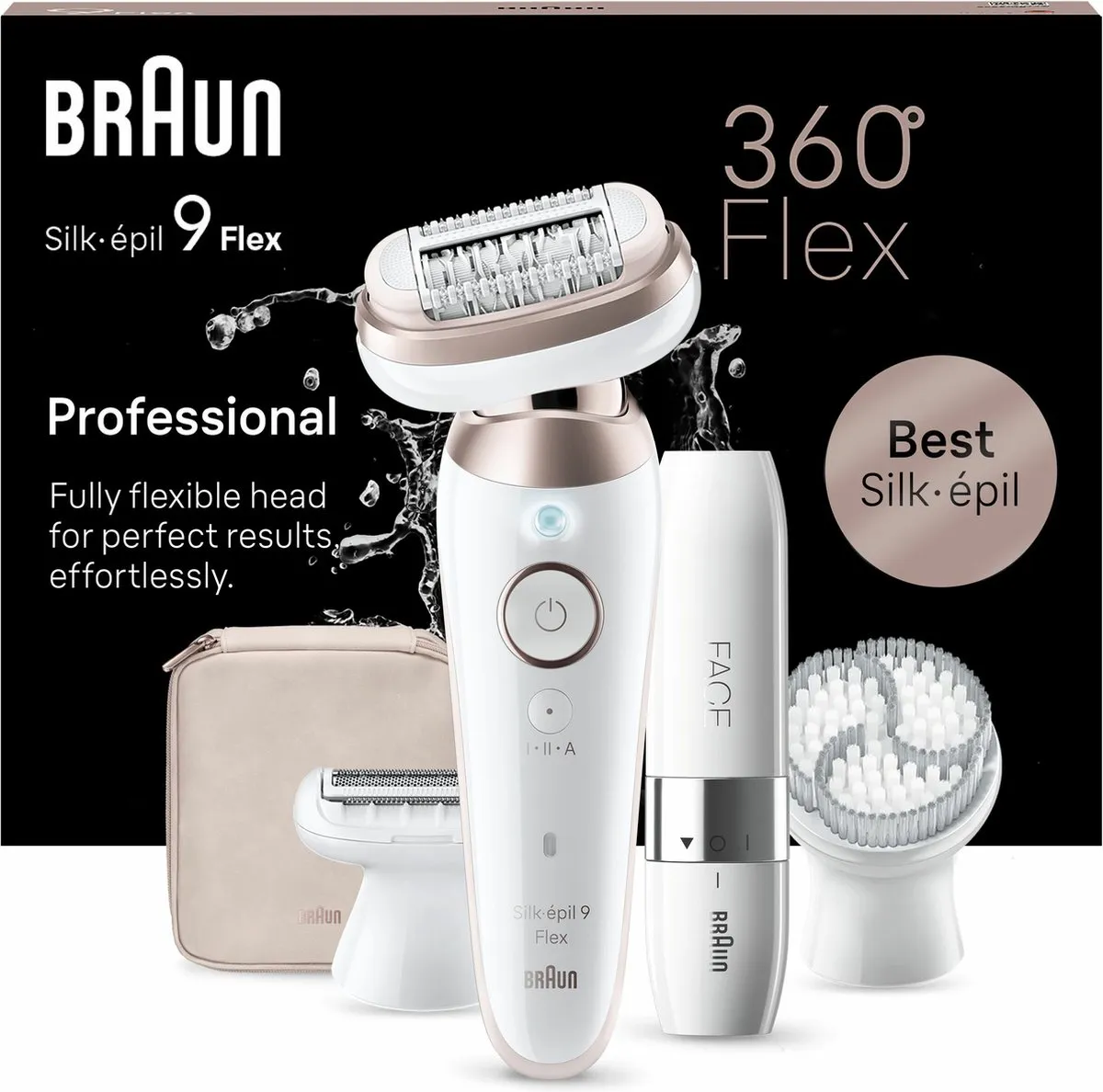 Braun Silk-épil 9 Flex 9-360 Epilator - 5 Opzetstukken - Wit/Rose
