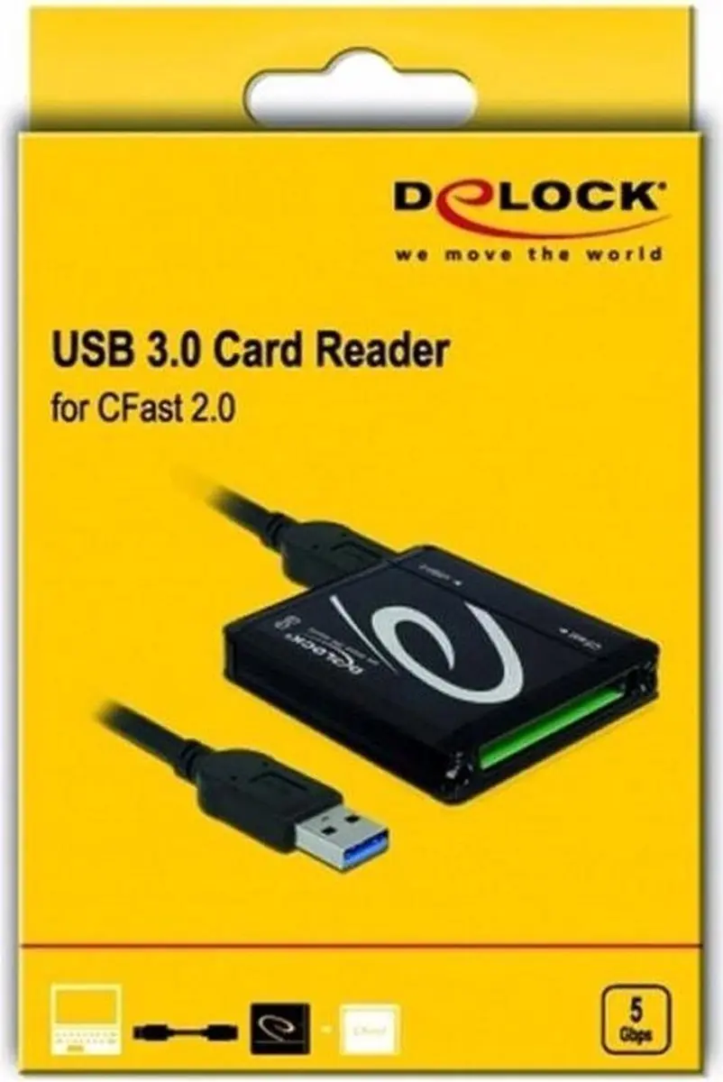 Delock 91686 Card Reader USB 3.0 CFast - Zwart