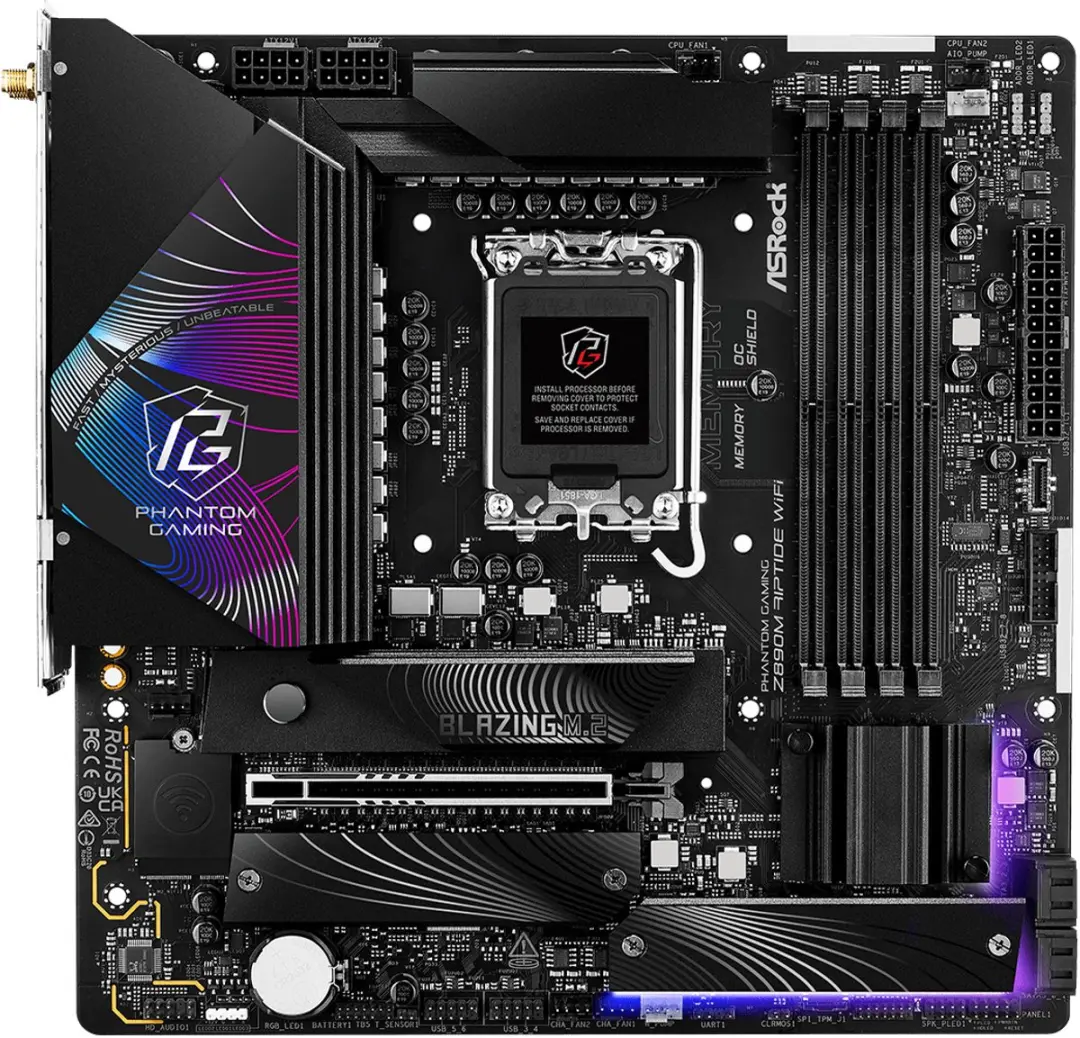 ASRock Phantom Gaming Z890M Riptide WiFi - microATX - Z890 - afbeelding 6 van 6