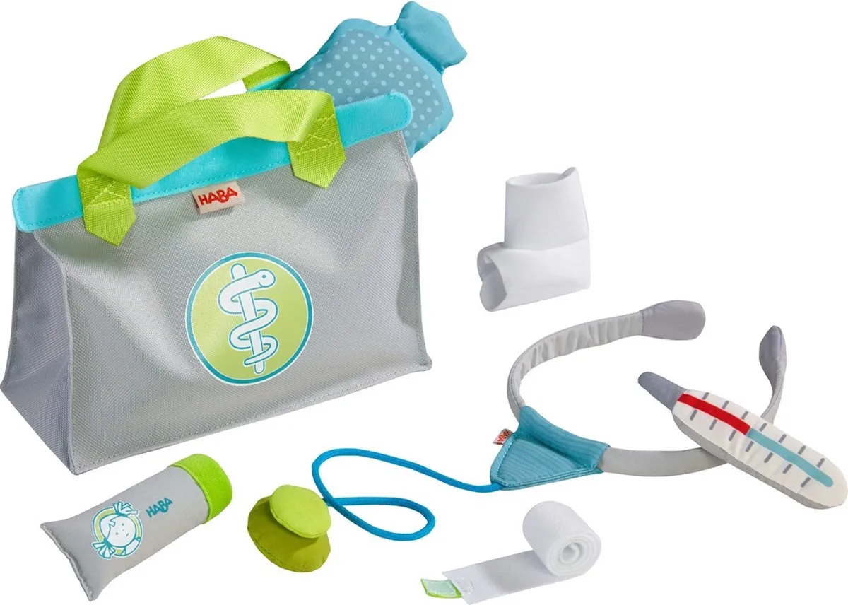 Haba Dokterset Junior 7-delig - 20x19cm - Groen/Blauw