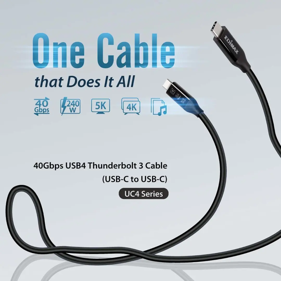 USB4/Thunderbolt 3 Kabel 40G 1m Type C - Zwart - 2 Stuks - afbeelding 2 van 6