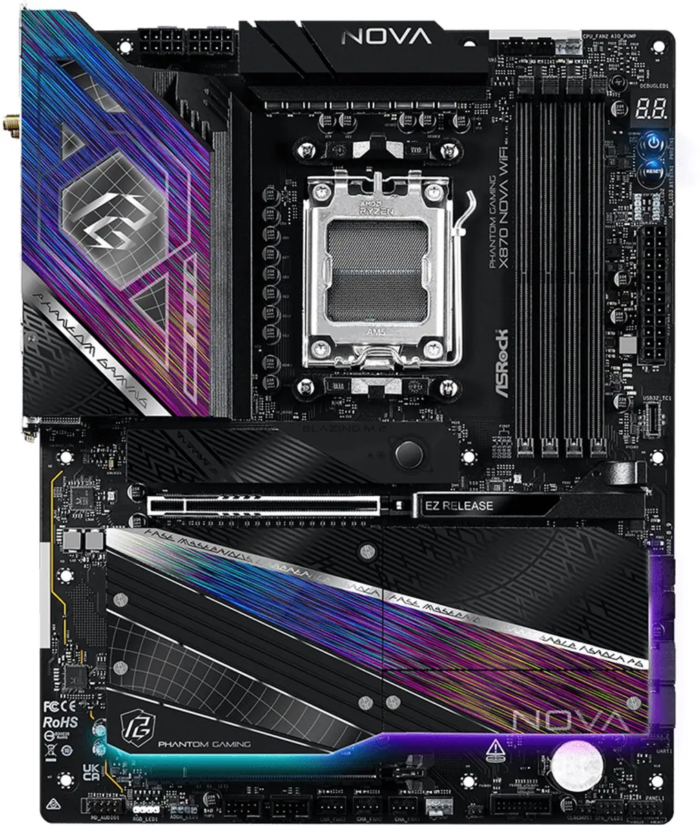 ASRock X870 NOVA WIFI X870 ATX Moederbord - AM5 - afbeelding 6 van 6