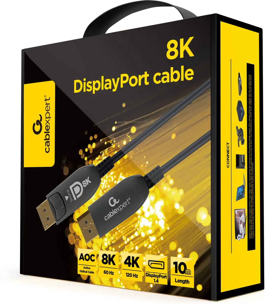 Cablexpert DisplayPort AOC DP1.4 8K 60Hz 5m - Zwart