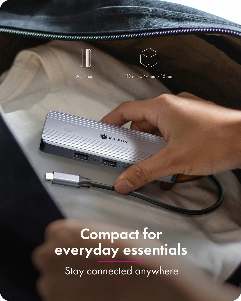 Icy Box IB-DK4081-SO USB 3.2 Type-C - Antraciet