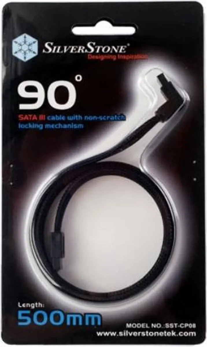 SilverStone SST-CP08 SATA Kabel - Zwart