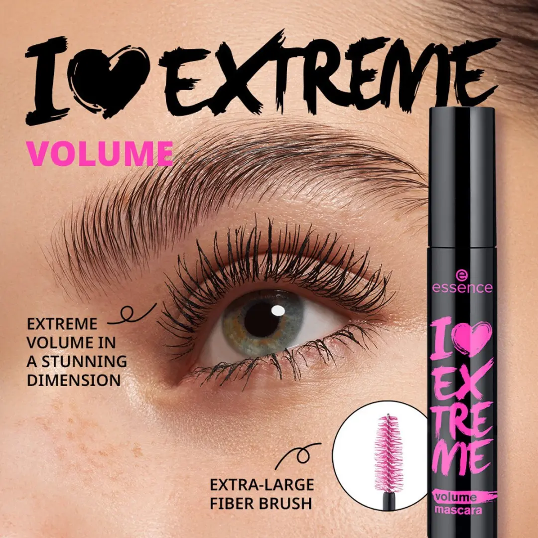 Essence I Love Extreme Mascara Volume - 3x12ml Zwart