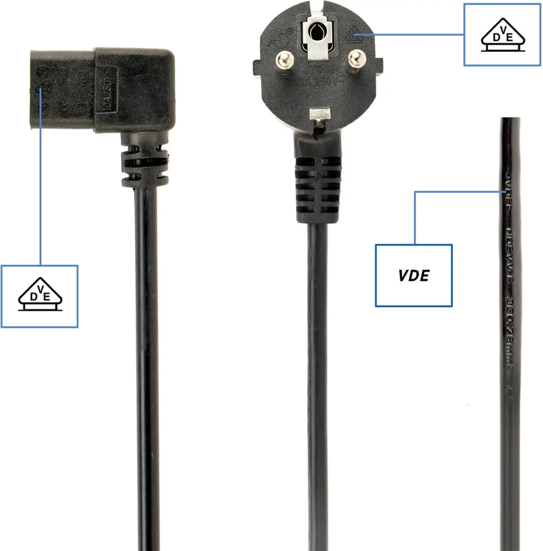 Cablexpert Gembird PC-186A-VDE Netsnoer 10A - 1.8m - Zwart